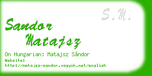 sandor matajsz business card