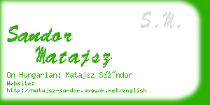 sandor matajsz business card